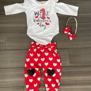 My First Valentine’s Day three piece outfit size 3 to 6
